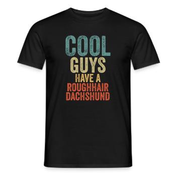 Les Cool Guys ont un teckel rugueux - T-shirt homme - noir - Devant - AI Model Male 178 light (178cm)
