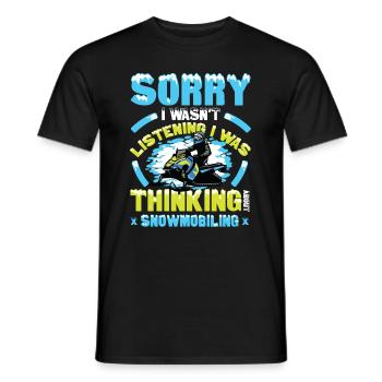 Nachdenken Über Snowmobiling Snowmobile - Männer T-Shirt - Schwarz - Vorne - AI Model Male 178 light (178cm)