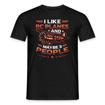 Ich Mag Rc-flugzeuge Und Vielleicht 3 Personen - Männer T-Shirt - Schwarz - Vorne - AI Model Male 178 light (178cm)