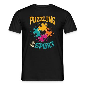 Puzzeln Ist Mein Sport Puzzle-liebhaber - Männer T-Shirt - Schwarz - Vorne - AI Model Male 178 light (178cm)