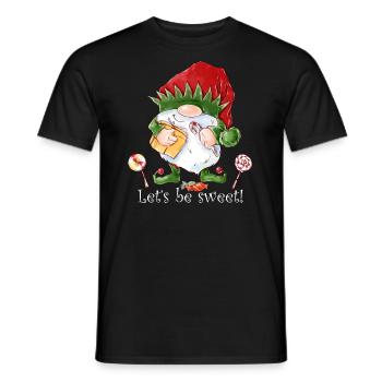 Weihnachtswichtel - Let's be sweet! - Männer T-Shirt - Schwarz - Vorne - AI Model Male 178 light (178cm)