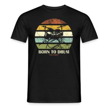 Born to drum - drummer - Men's T-Shirt - black - Front - AI Model Male 178 light (178cm)