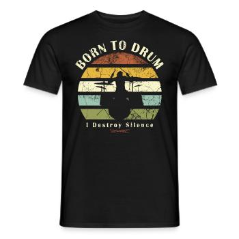 Born to drum - drummer - Men's T-Shirt - black - Front - AI Model Male 178 light (178cm)