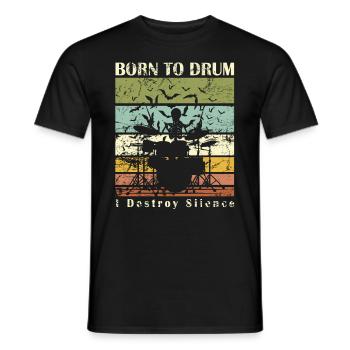 Born to drum - drummer - Men's T-Shirt - black - Front - AI Model Male 178 light (178cm)