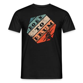 Zum Trommeln geboren - Schlagzeuger - Männer T-Shirt - Schwarz - Vorne - AI Model Male 178 light (178cm)