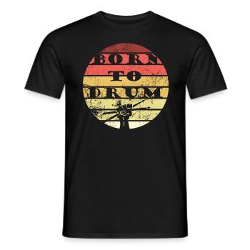 Born to drum - drummer - Men's T-Shirt - black - Front - AI Model Male 178 light (178cm)