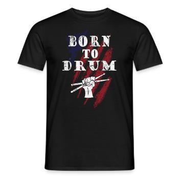 Born to drum - drummer - Men's T-Shirt - black - Front - AI Model Male 178 light (178cm)