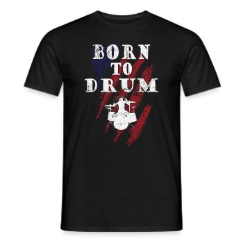 Born to drum - drummer - Men's T-Shirt - black - Front - AI Model Male 178 light (178cm)