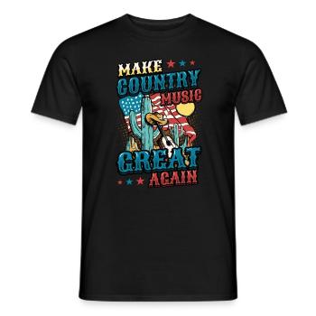 Makes country music great again. - Men's T-Shirt - black - Front - AI Model Male 178 light (178cm)