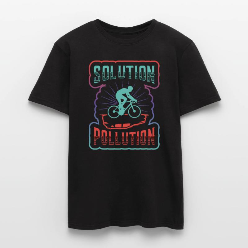 Polution Solution Umweltschutz Radfahren. Männer T-Shirt