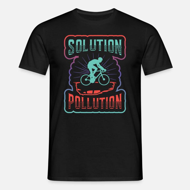 Polution Solution Environmental Protection Cycling. - Men's T-Shirt - black