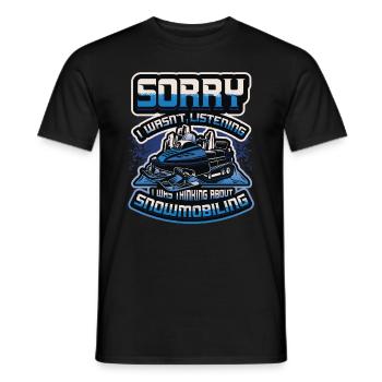 Nachdenken Über Snowmobiling, Snowmobile. - Männer T-Shirt - Schwarz - Vorne - AI Model Male 178 light (178cm)