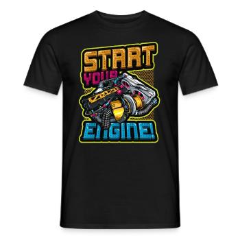 Démarrez votre mécanicien de moteur - T-shirt homme - noir - Devant - AI Model Male 178 light (178cm)