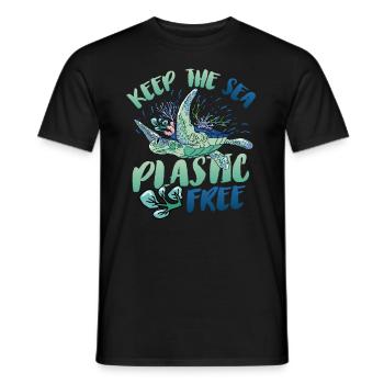 Gardez la mer sans plastique et sauvez l’océan. - T-shirt homme - noir - Devant - AI Model Male 178 light (178cm)
