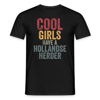Les filles cool ont un berger hollandse - T-shirt homme - noir - Devant - AI Model Male 178 light (178cm)