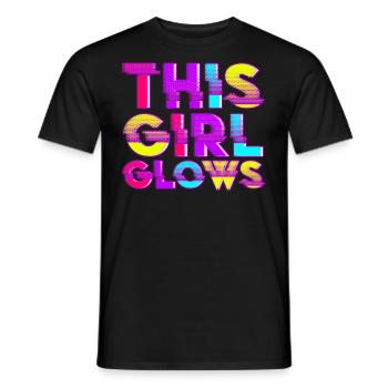 This Girl Glows Party 80er vintage farbenfrohes - Männer T-Shirt - Schwarz - Vorne - AI Model Male 178 light (178cm)