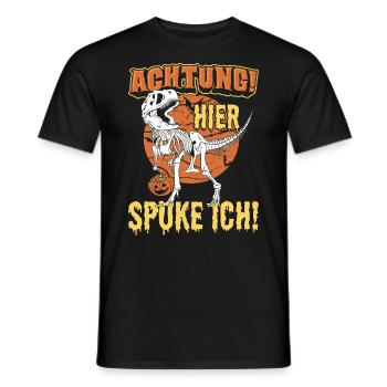 Halloween Kostüm | Skelett Dino Horror-Kostüm - Männer T-Shirt - Schwarz - Vorne - AI Model Male 178 light (178cm)