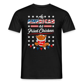 As American As Fried Chicken Funny USA Design - T-shirt homme - noir - Devant - AI Model Male 178 light (178cm)