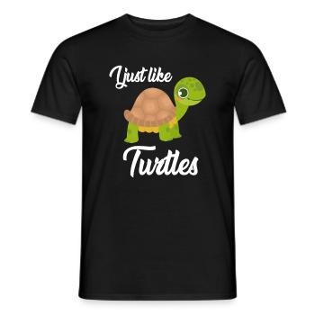 I just like turtles water turtle - Männer T-Shirt - Schwarz - Vorne - AI Model Male 178 light (178cm)