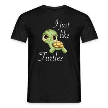 I just like turtles water turtle - Männer T-Shirt - Schwarz - Vorne - AI Model Male 178 light (178cm)