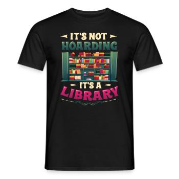 A library collector does not hoard. - Men's T-Shirt - black - Front - AI Model Male 178 light (178cm)