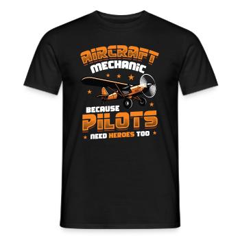 Luftfahrzeugmechaniker, Wartung Reparatur Flugzeug - Männer T-Shirt - Schwarz - Vorne - AI Model Male 178 light (178cm)