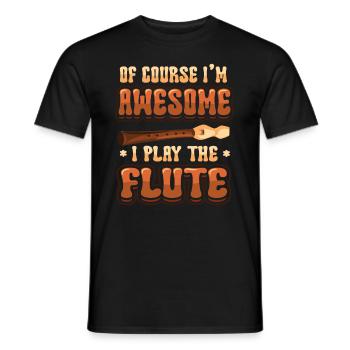 Bien sûr, je suis fantastique, je joue de la flûte. - T-shirt homme - noir - Devant - AI Model Male 178 light (178cm)