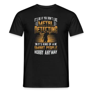 Metalldetektor, Hobby, Metalldetektion. - Männer T-Shirt - Schwarz - Vorne - AI Model Male 178 light (178cm)