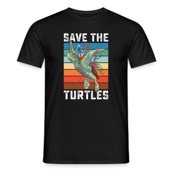 Save the turtles water turtle - Männer T-Shirt - Schwarz - Vorne - AI Model Male 178 light (178cm)
