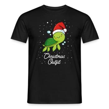 Tortue de Noël - T-shirt homme - noir - Devant - AI Model Male 178 light (178cm)