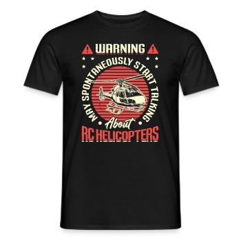 Warning, can spontaneously start talking about rc. - Men's T-Shirt - black - Front - AI Model Male 178 light (178cm)
