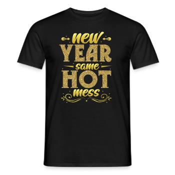 New Year - Same Chaos, Happy New Year. - Men's T-Shirt - black - Front - AI Model Male 178 light (178cm)