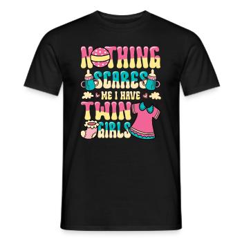 Nichts Macht Mir Angst, Ich Habe Zwillingsmädchen. - Männer T-Shirt - Schwarz - Vorne - AI Model Male 178 light (178cm)