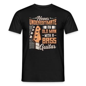 Never underestimate an old man. - Men's T-Shirt - black - Front - AI Model Male 178 light (178cm)
