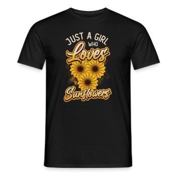 Juste une fille qui aime les tournesols. - T-shirt homme - noir - Devant - AI Model Male 178 light (178cm)