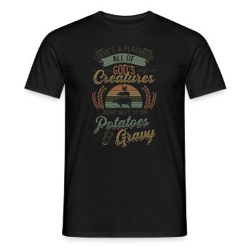 Kreaturen Neben Kartoffeln Und Bratensoße. - Männer T-Shirt - Schwarz - Vorne - AI Model Male 178 light (178cm)