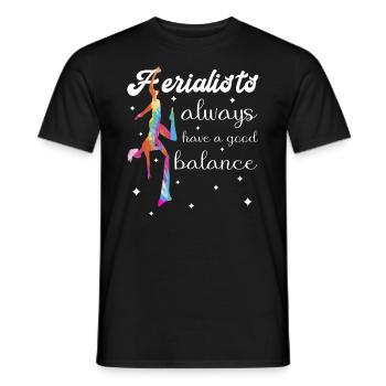 Aerial Silk Akrobatik Circus Aerialist - Männer T-Shirt - Schwarz - Vorne - AI Model Male 178 light (178cm)