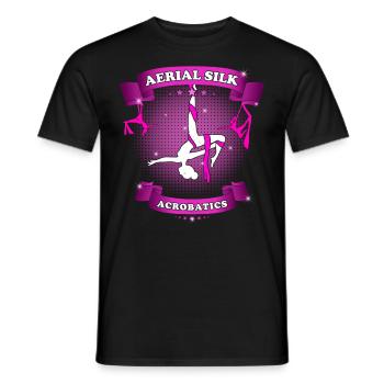 Acrobaties aériennes sur soie - Acrobatique - T-shirt homme - noir - Devant - AI Model Male 178 light (178cm)