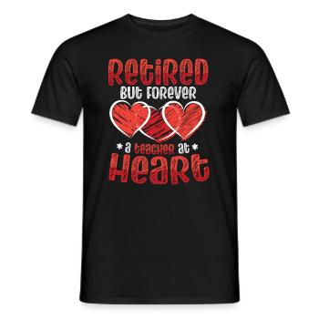 Im Ruhestand, Aber Im Herzen Immer Ein Lehrer. - Männer T-Shirt - Schwarz - Vorne - AI Model Male 178 light (178cm)