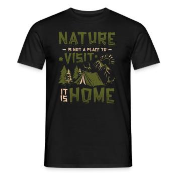Nature is not a place to visit. - Men's T-Shirt - black - Front - AI Model Male 178 light (178cm)