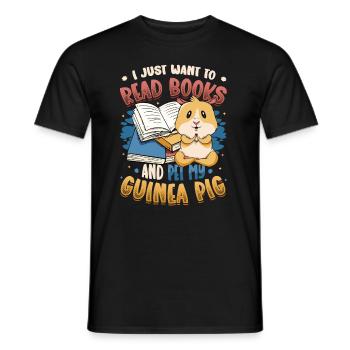 Bücherwurm Lesebücher, Meerschweinchen. - Männer T-Shirt - Schwarz - Vorne - AI Model Male 178 light (178cm)