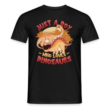 Just A Boy Who Loves Dinosaurs. Young Dinosaur - Men's T-Shirt - black - Front - AI Model Male 178 light (178cm)