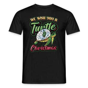 We wish you a Christmas rich in turtles. - Men's T-Shirt - black - Front - AI Model Male 178 light (178cm)