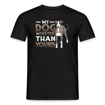 Mon chien est plus rapide que votre lévrier. - T-shirt homme - noir - Devant - AI Model Male 178 light (178cm)
