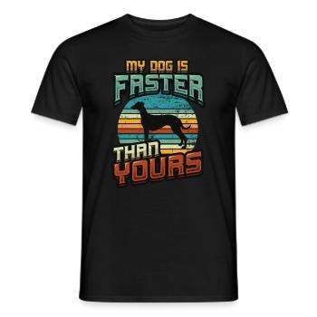 Mon chien est plus rapide que votre lévrier. - T-shirt homme - noir - Devant - AI Model Male 178 light (178cm)