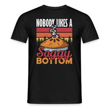 Cake Nobody Likes a Soggy Bottom Baking - Men's T-Shirt - black - Front - AI Model Male 178 light (178cm)