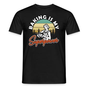 Retro Baking is My Superpower Backen - Men's T-Shirt - black - Front - AI Model Male 178 light (178cm)