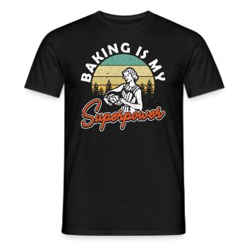 Retro Baking is My Superpower Backen - Men's T-Shirt - black - Front - AI Model Male 178 light (178cm)