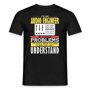 Audio Engineer Solve Problem Tontechniker - Männer T-Shirt - Schwarz - Vorne - AI Model Male 178 light (178cm)