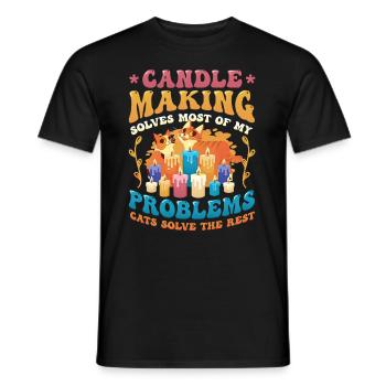 Kerzenherstellung Katzenliebhaber Kerzenmacher - Männer T-Shirt - Schwarz - Vorne - AI Model Male 178 light (178cm)